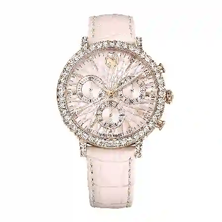 Resim Matrix Tennis Chrono Saat, İsviçre Üretimi, Deri kayış, Pembe, Pembe altın rengi yüzey