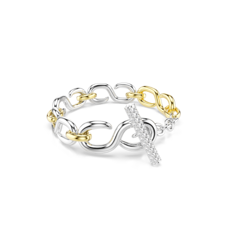 Resim Dextera Bileklik, Yuvarlak kesim, T-çubuk, Beyaz, Karışık metal yüzey