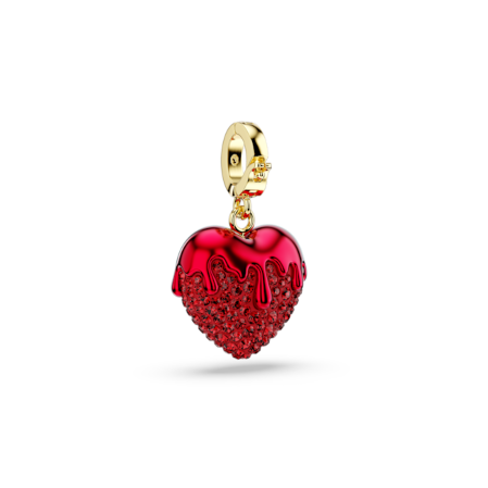 Resim Idyllia Charm, Yuvarlak kesim, Kalp, Kırmızı, Altın rengi kaplama