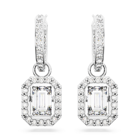 Resim Millenia damla küpeler, Sekizgen kesim, Beyaz, Rodyum kaplama