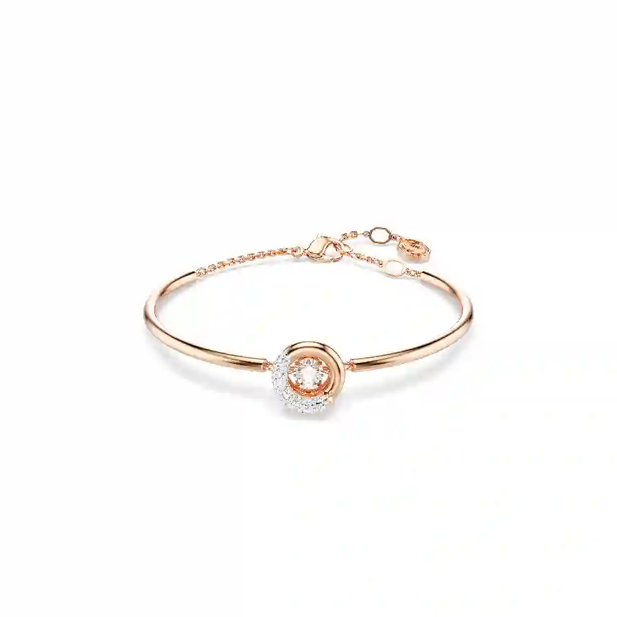 Resim Dextera Bileklik, Yuvarlak kesim, Beyaz, Pembe altın rengi kaplama