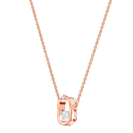 Resim Swarovski Sparkling Dance Kolye, Yuvarlak kesim, Oval şekil, Beyaz, Pembe altın rengi kaplama