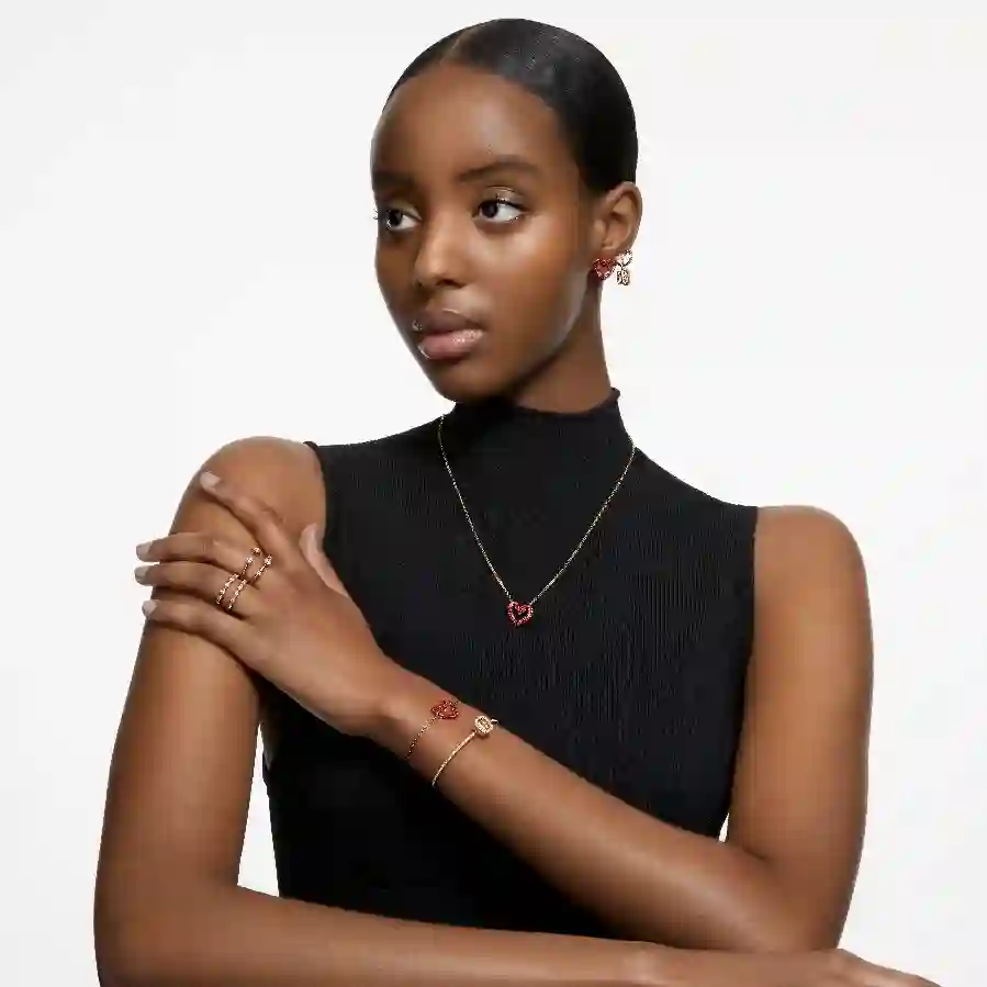 Resim Constella Yüzük, Set (2), Yuvarlak kesim, Beyaz, Altın rengi kaplama