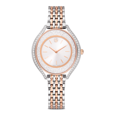 Resim Crystalline aura Saat, İsviçre Üretimi, Metal bileklik, Rose Altın tonu, Karışık metal yüzey