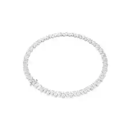 Resim Matrix Tennis kolye, Armut kesim, Beyaz, Rodyum kaplama