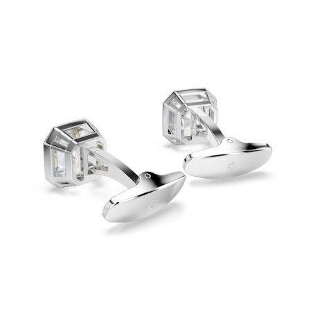 Resim Millenia Kol Düğmesi, Sekizgen kesim, Beyaz, Rodyum kaplama