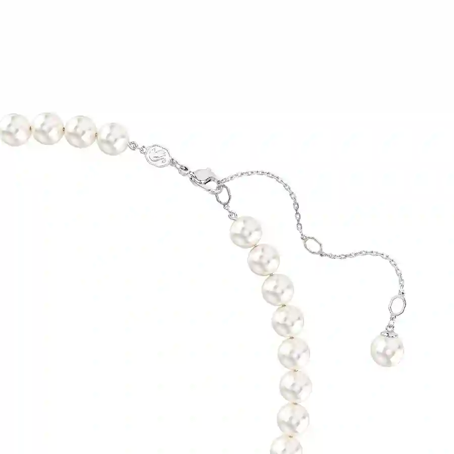 Resim Ariana Grande x Swarovski Kolye, Kristal inci, Kalp kesim, Kalp, Beyaz, Rodyum kaplama