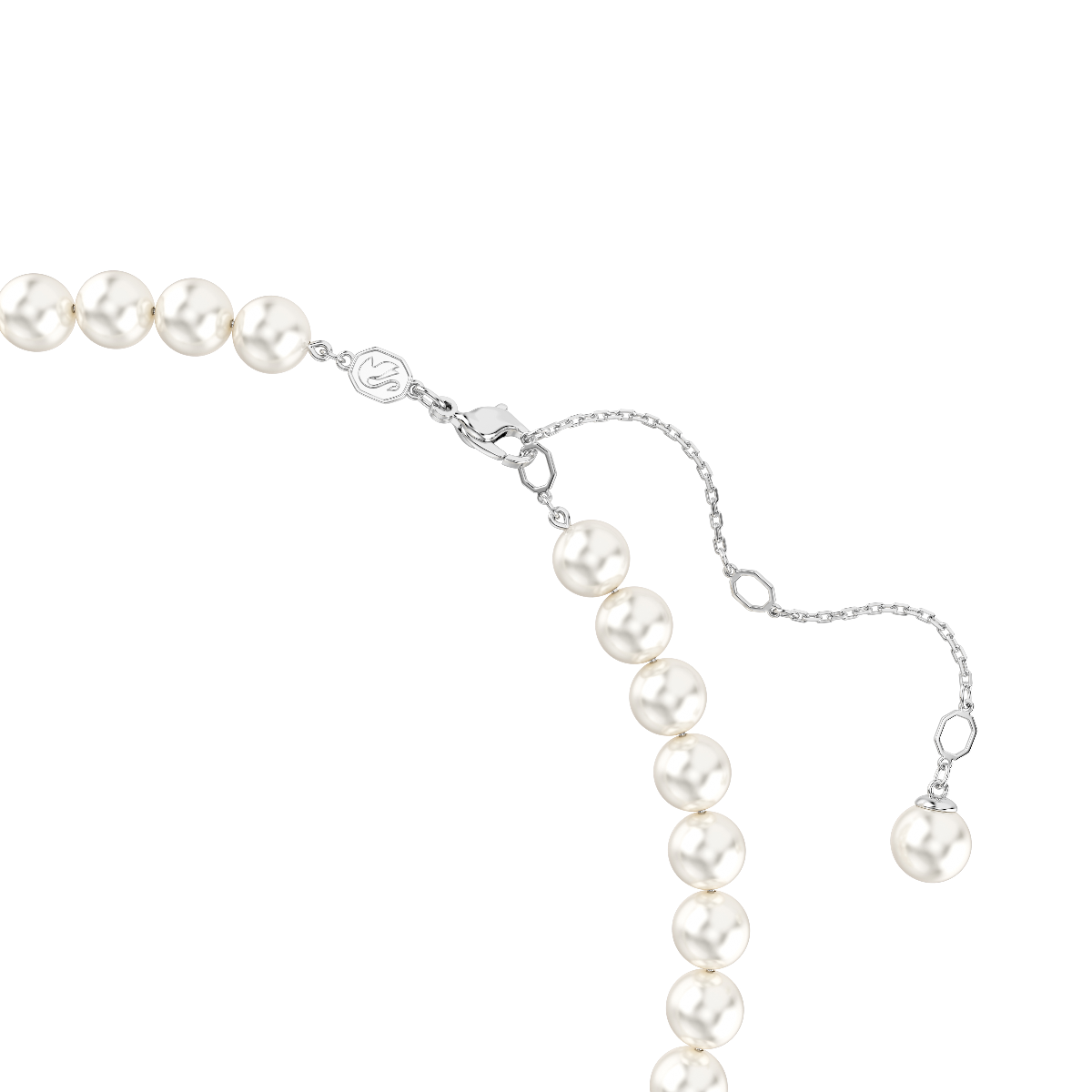 Resim Ariana Grande x Swarovski Kolye, Kristal inci, Kalp kesim, Kalp, Beyaz, Rodyum kaplama