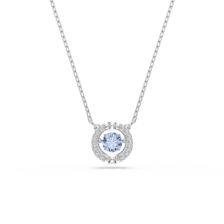 Resim Una Kolye, Yuvarlak kesim, Mavi, Rodyum kaplama