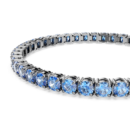 Resim Matrix Tennis bileklik, Yuvarlak kesim, Mavi, Rutenyum kaplama