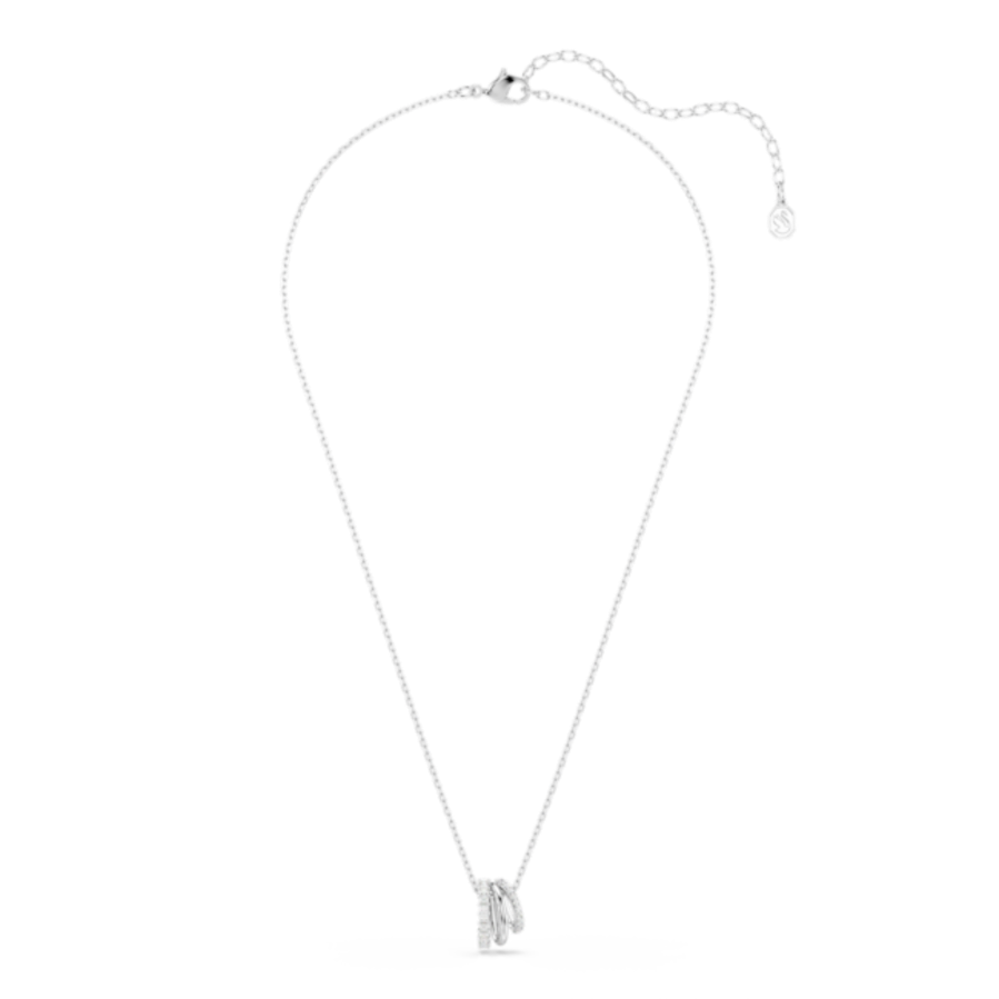 Resim Hyperbola Kolye, Yuvarlak kesim, Beyaz, Rodyum kaplama