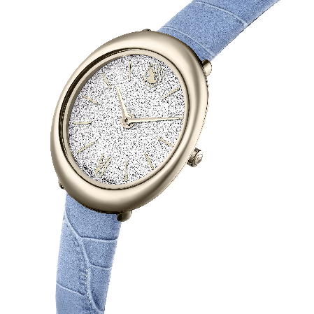 Resim Imber Saat, İsviçre Üretimi, Deri kayış, Mavi, Şampanya altın rengi yüzey