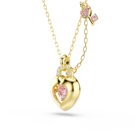 Resim Idyllia Kolye, Karışık kesimler, Kalp, anahtar, Pembe, Altın rengi kaplama