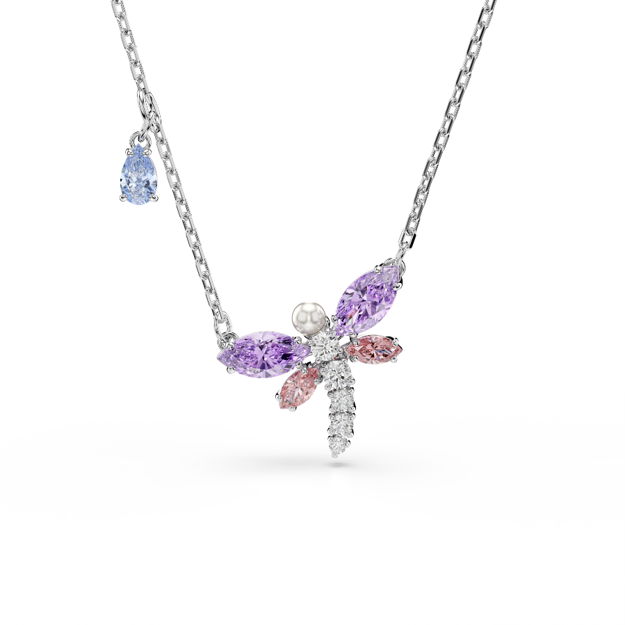 Resim Ariana Grande x Swarovski Kolye, Karışık kesimler, Yusufçuk, Çok renkli, Rodyum kaplama