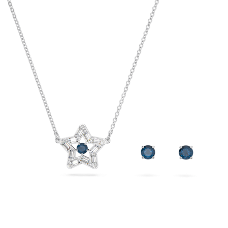 Resim Stella Set, Karışık kesimler, Yıldız, Mavi, Rodyum kaplama