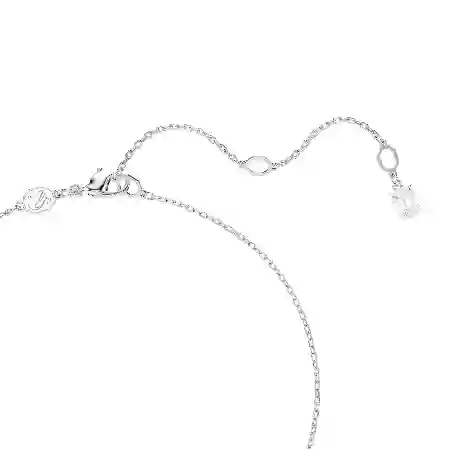 Resim Matrix Kolye, Kristal inci, Yuvarlak kesim, Beyaz, Rodyum kaplama