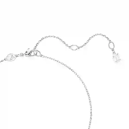 Resim Matrix Kolye, Kristal inci, Yuvarlak kesim, Beyaz, Rodyum kaplama