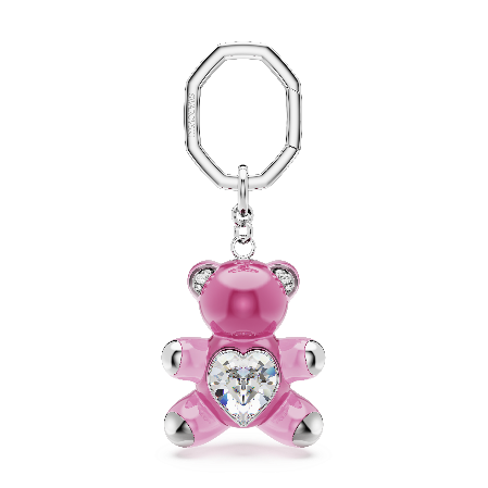 Resim Teddy Anahtarlık, Ayıcık, Pembe, Rodyum kaplama