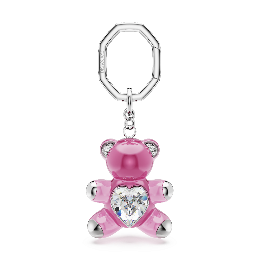Resim Teddy Anahtarlık, Ayıcık, Pembe, Rodyum kaplama