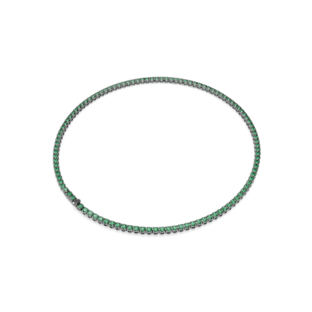 Resim Matrix Tennis kolye, Yuvarlak kesim, Yeşil, Rutenyum kaplama