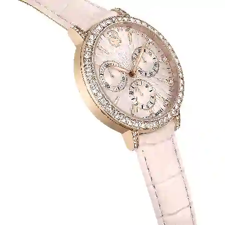 Resim Matrix Tennis Chrono Saat, İsviçre Üretimi, Deri kayış, Pembe, Pembe altın rengi yüzey