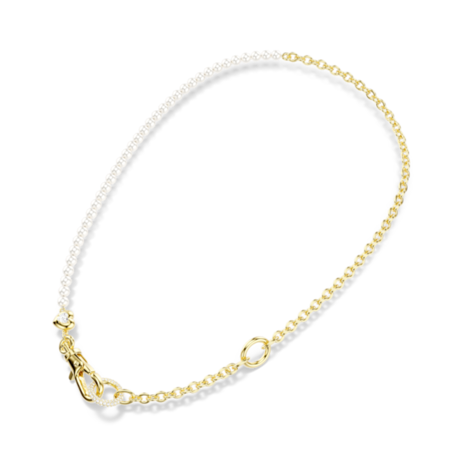 Resim Idyllia Kolye, Kristal inci, Beyaz, Altın rengi kaplama