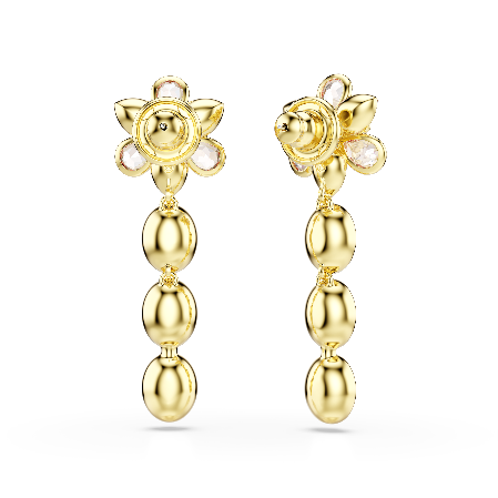 Resim Idyllia damla küpeler, Karışık kesimler, Çiçek, Çok renkli, Altın rengi kaplama