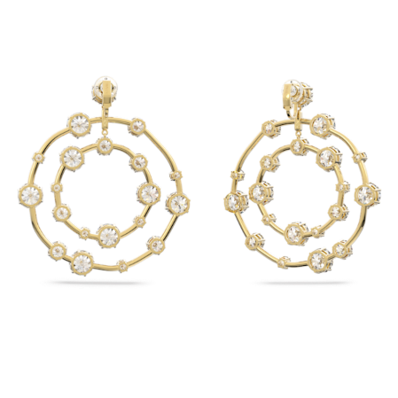 Resim Constella Klipsli Küpeler, Yuvarlak kesim, Beyaz, Altın rengi kaplama