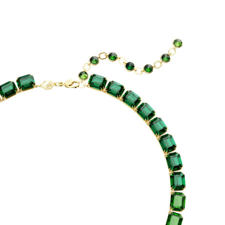 Resim Millenia Tennis kolye, Sekizgen kesim, Renk geçişli, Yeşil, Altın rengi kaplama