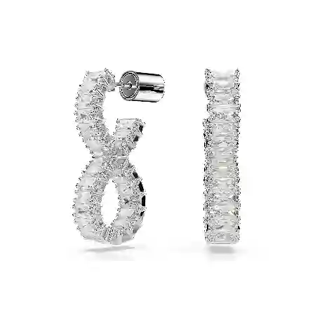 Resim Hyperbola halka küpeler, Infinity, Beyaz, Rodyum kaplama