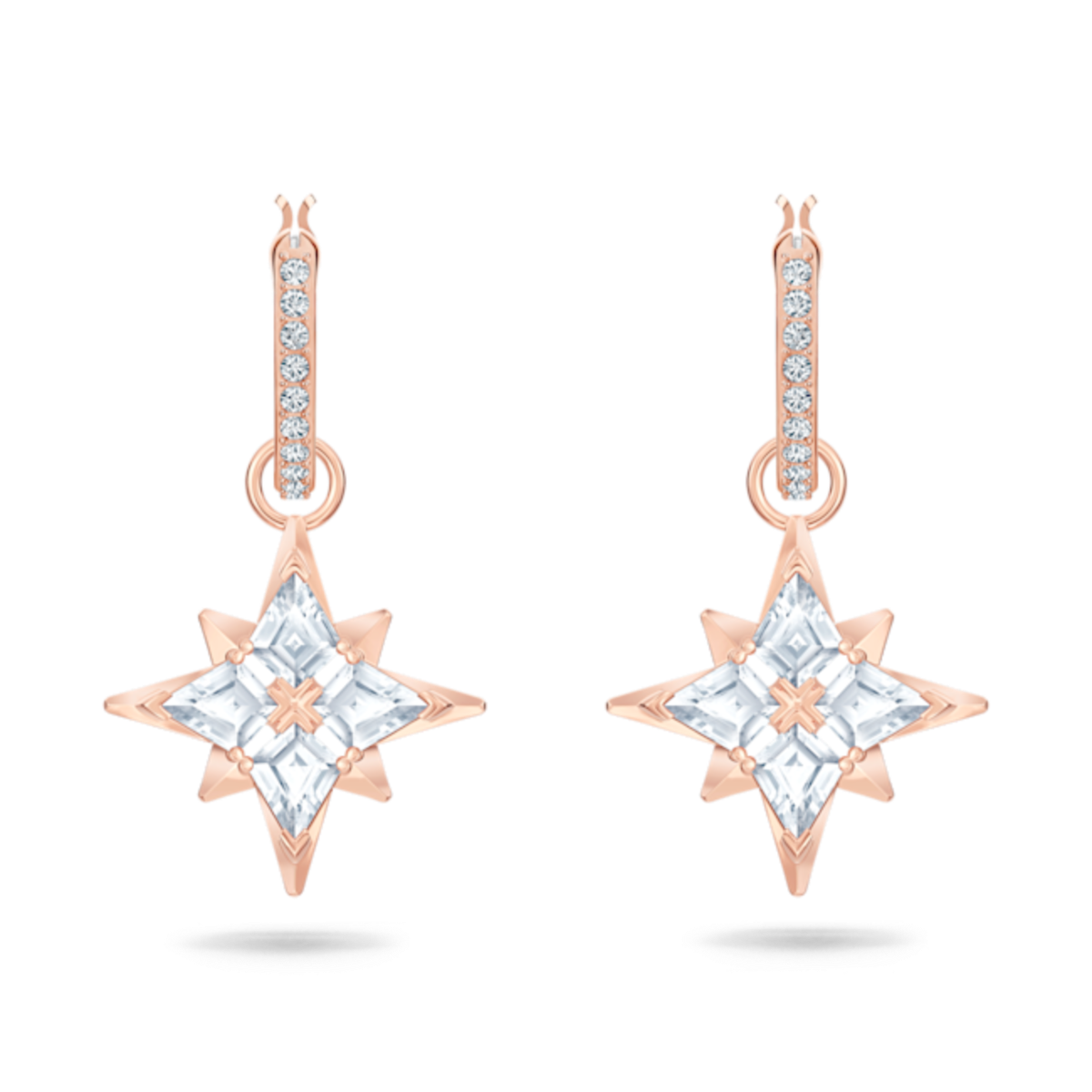 Resim Swarovski Symbolic damla küpeler, Yıldız, Beyaz, Pembe altın rengi kaplama