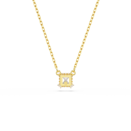 Resim Stilla Attract Kolye, Kare kesim, Beyaz, Altın rengi kaplama