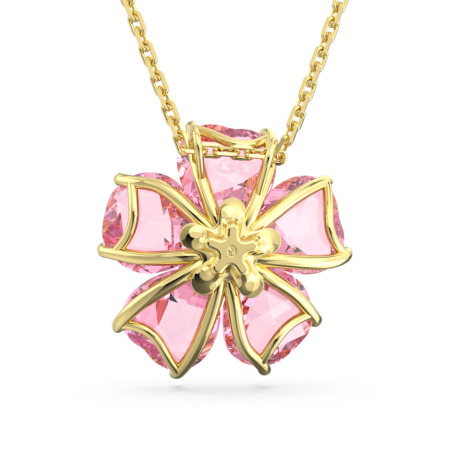 Resim Idyllia Kolye, Çiçek, Pembe, Altın rengi kaplama