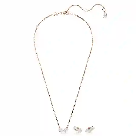 Resim Mesmera Set, Armut kesim, Sekizgen kesim, Beyaz, Pembe altın rengi kaplama