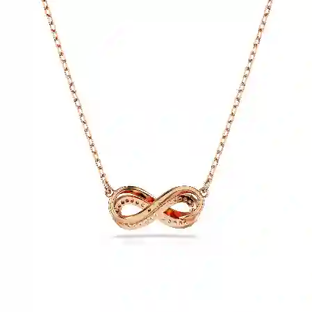 Resim Hyperbola Kolye, Pavé, Infinity, Beyaz, Pembe altın rengi kaplama