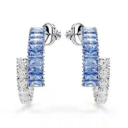 Resim Matrix halka küpeler, Karışık kesimler, Mavi, Rodyum kaplama