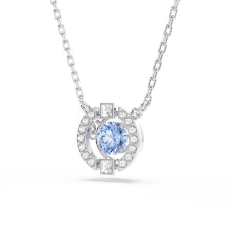 Resim Una Kolye, Yuvarlak kesim, Mavi, Rodyum kaplama