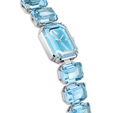 Resim Saat, Sekizgen kesim bileklik, Mavi, Paslanmaz çelik