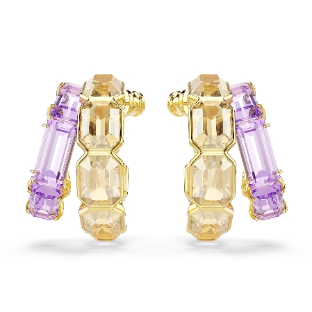 Resim Millenia halka küpeler, Karışık kesimler, Çok renkli, Altın rengi kaplama