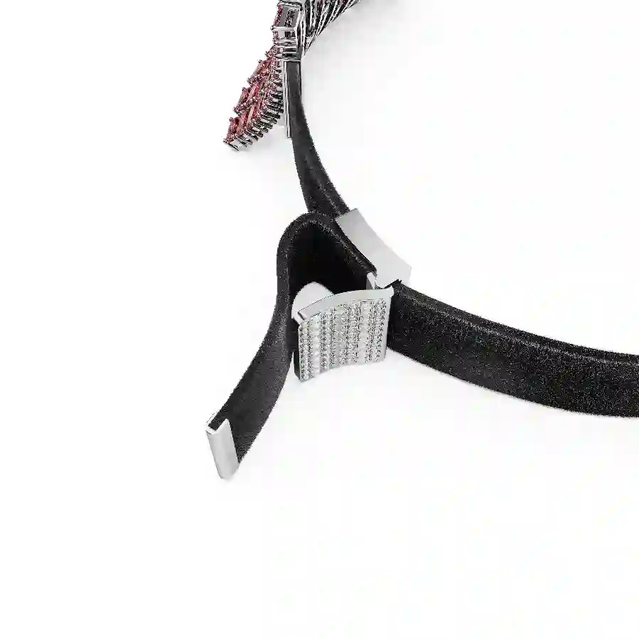 Resim Matrix Gerdanlık, Baget kesim, Pembe, Rodyum kaplama