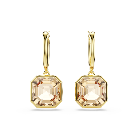 Resim Millenia damla küpeler, Kare kesim, Caramel, Altın rengi kaplama