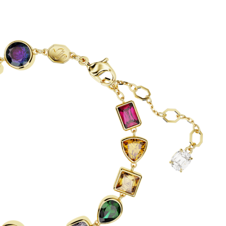 Resim Stilla Tennis bileklik, Karışık kesimler, Çok renkli, Altın rengi kaplama