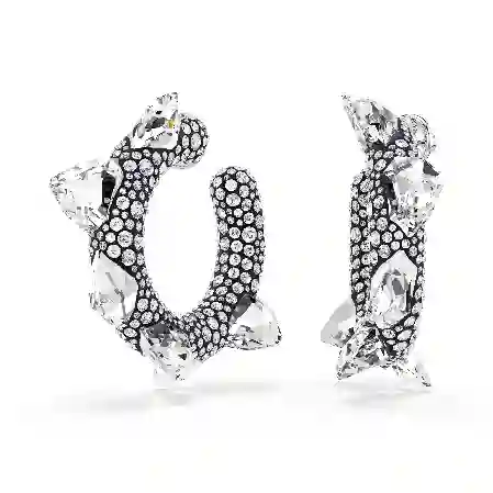 Resim Sublima halka küpeler, Çivi, Beyaz, Rodyum kaplama