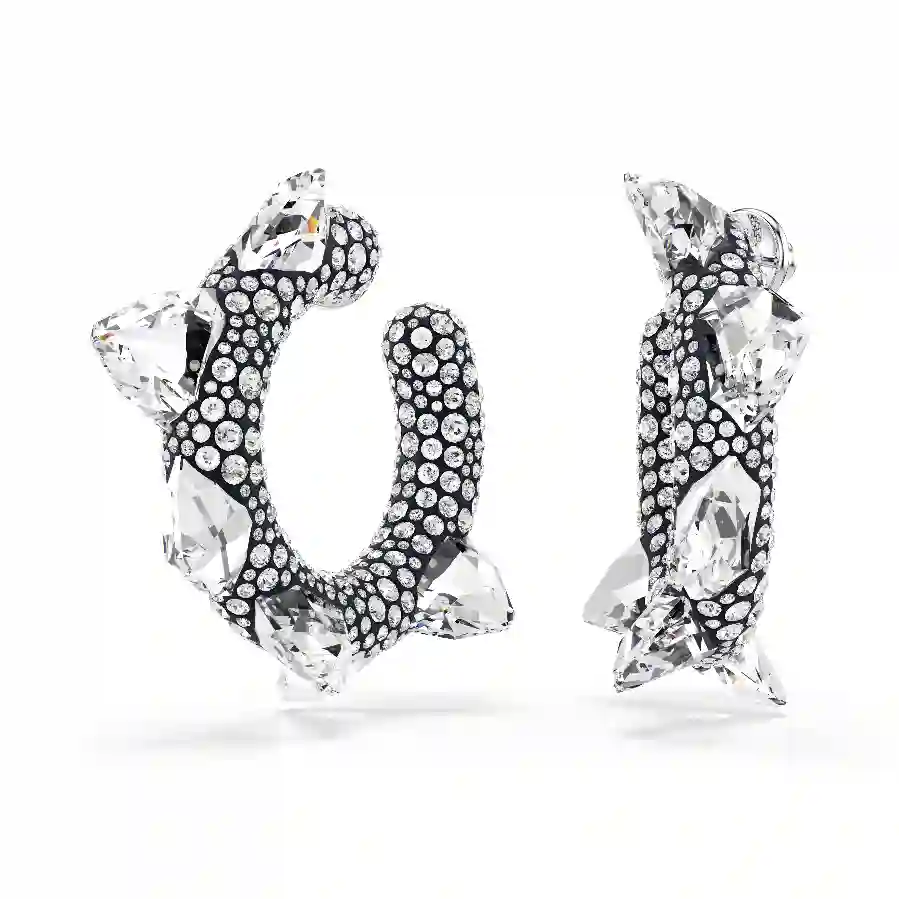 Resim Sublima halka küpeler, Çivi, Beyaz, Rodyum kaplama