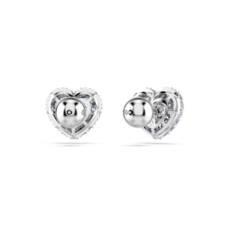 Resim Idyllia düğme Küpeler, Kalp, Mavi, Rodyum kaplama