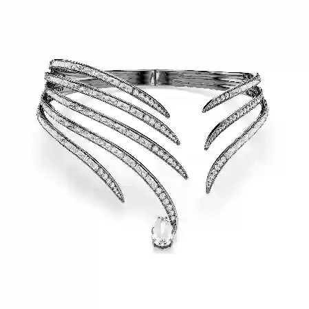 Resim The Vienna Collection Gerdanlık, Tüy, Beyaz, Rutenyum kaplama