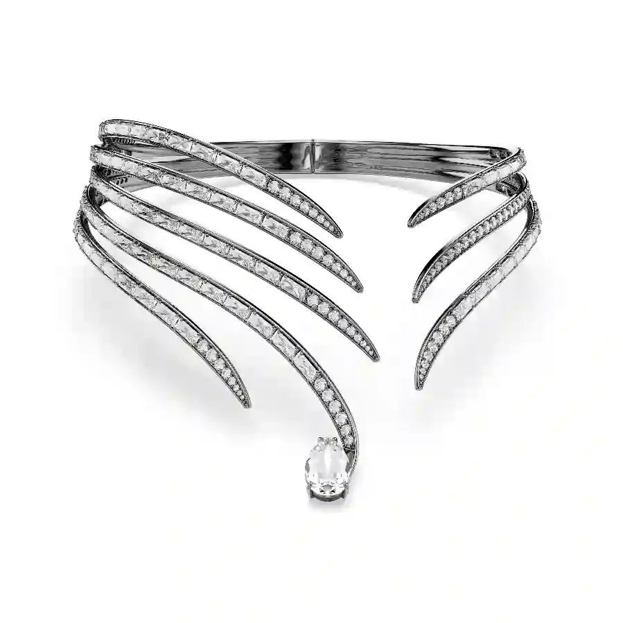 Resim The Vienna Collection Gerdanlık, Tüy, Beyaz, Rutenyum kaplama