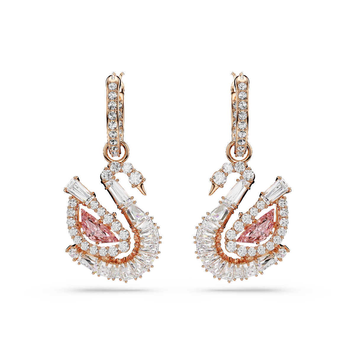 Resim Swan damla küpeler, Pavé, Kuğu, Pembe