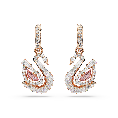 Resim Swan damla küpeler, Pavé, Kuğu, Pembe