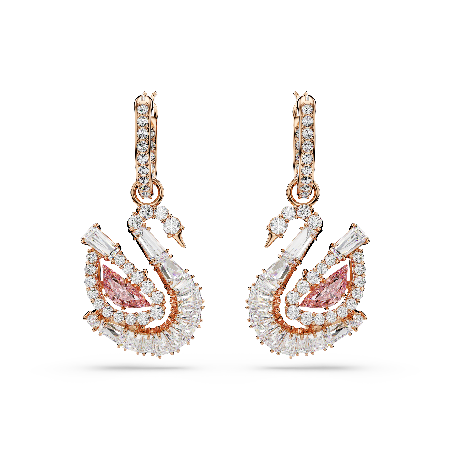 Resim Swan damla küpeler, Pavé, Kuğu, Pembe